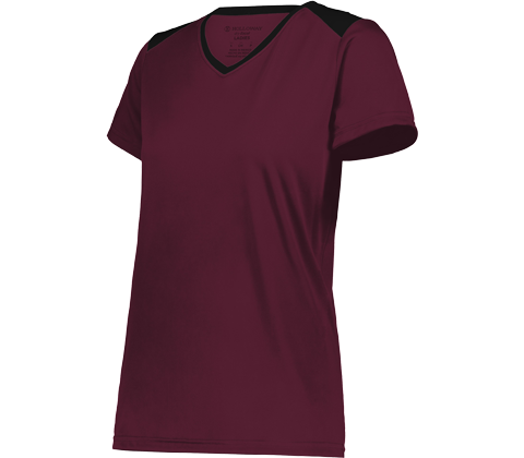 Holloway Ladies Momentum Team Tee - Maroon/Black